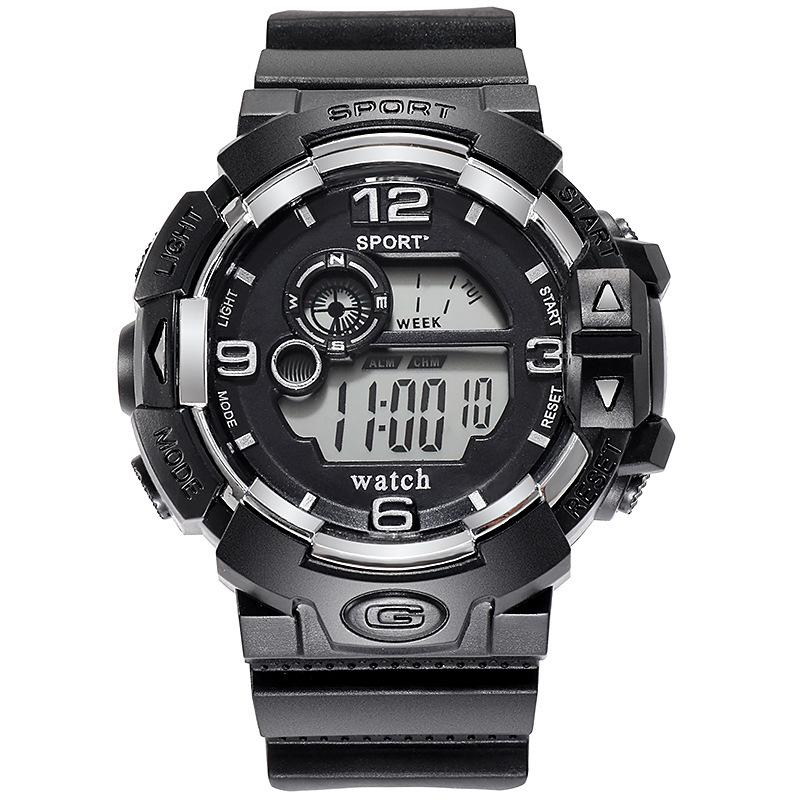 Harajuku Style Large Dial Electronic Watch: Unisex, Multifunctional, Sports Waterproof, Luminous with Alarm.