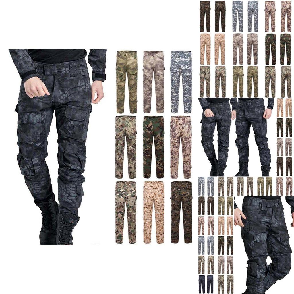 Men's Military Army Combat Tactical Airsoft Pants With Multi-pockets And Ergonomic Knee Design