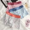 3 buc Lenjerie de corp sexy și drăguță cu imprimeu leopard pentru bărbați, șorturi confortabile și respirabile, șorturi la modă cu colț plat și pantaloni cu colț pătrat, boxeri