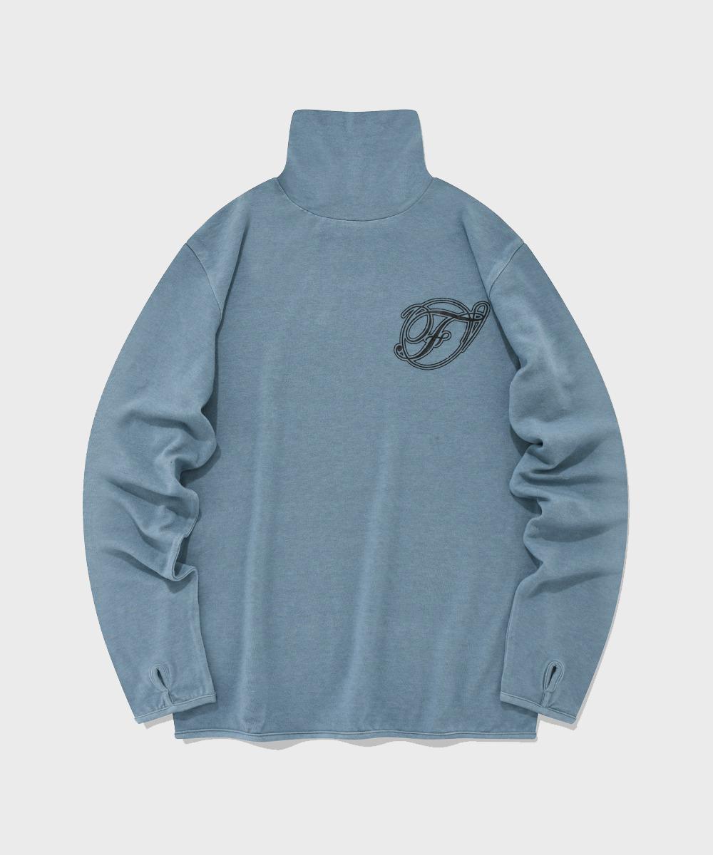 Pallet Wool Tencel Turtleneck Long Sleeve Blue Blue/L