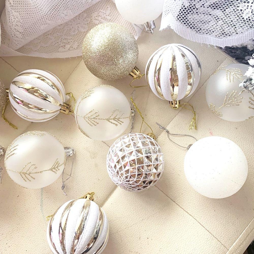 24Pcs/Box Plastic Christmas Colored Balls Electroplated Christmas Tree Hanging Pendant  for Home