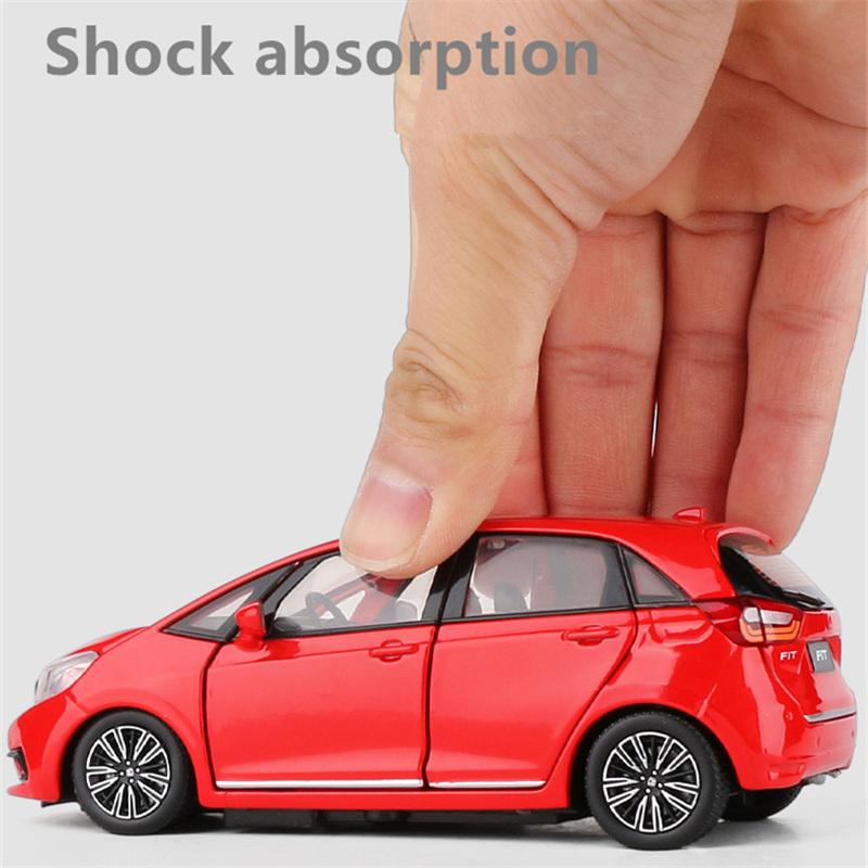 1/32 HONDA Fit GK5 Alloy Car Model Diecast Metal Toy Vehicles Car Model High Simulation Sound and Light Collection Children Gift