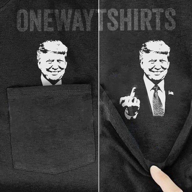

Trump 2024 Pocket T-Shirt Middle Finger Funny Election Shirt Trump Supporters 2XL