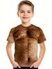 Muscle Kids T-Shirt Muscle Print T-Shirt Summer Beach Holiday Boy Short Sleeve 3D Digital Printing T-Shirt Casual Children Tops