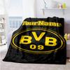 Borussia Dortmund Personalized Text Blanket Lightweight Customizable Blanket Durable Comfort Throw For Seaside Bed Sofa Couch Four Seasons Universal