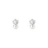 Real 925 Sterling Silver Freshwater Pearl Zircon Stud Earring Gift for Women  Party Fine Jewelry Gift