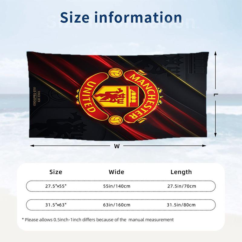 Telo da Spiaggia Asciugatura Rapida Manchester United FC Stampa Microfibra Assorbente Portatile da Viaggio per Nuoto