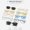 Anti Blue Light Irregular Square Shades High-End Vintage Narrow Frame Sun Glasses With Metal Frame Eyeglasses Frames