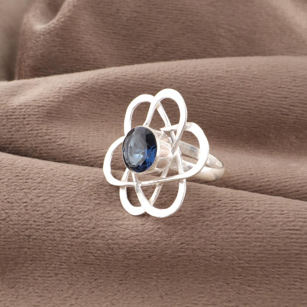 London Blue Topaz Ring, 925 Solid Sterling Silver Gemstone Jewelry, Handmade Ring, For Thanksgiving Gift