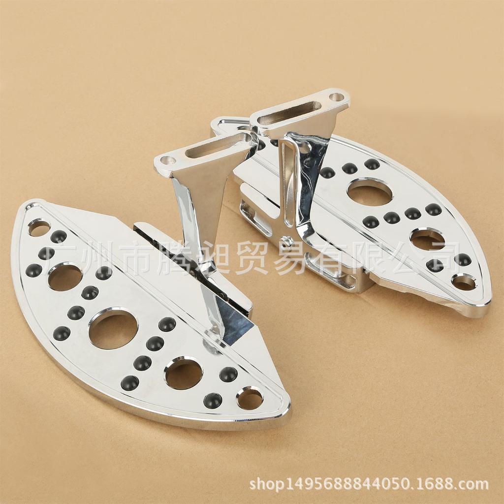 Compatible Harley Davidson Road Glide Touring Rear Footpegs 2013-2017: Modified Chrome