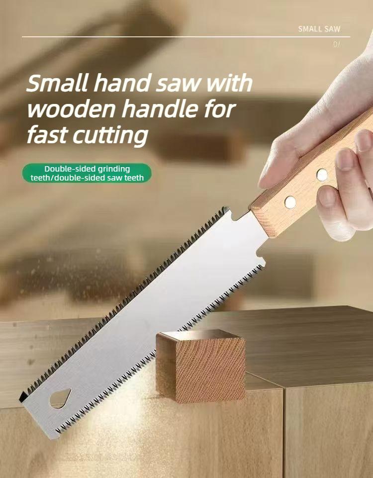 Japanese Style Hand Saw Single/Double Sided Fine Tooth Wood Saw SK5 Steel Flexible Hand Saw Garden Hand Tool for Woodworking