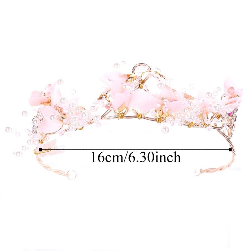 Elegant Pink Floral Crown Vintage Princess Rhinestone Tiara  Photography Props