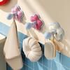 Slip-resistant Wall Hook Round Anti-falling Hook Flower Shape Adhesive Hook with Anti-falling Ball Head Durable for Bathroom