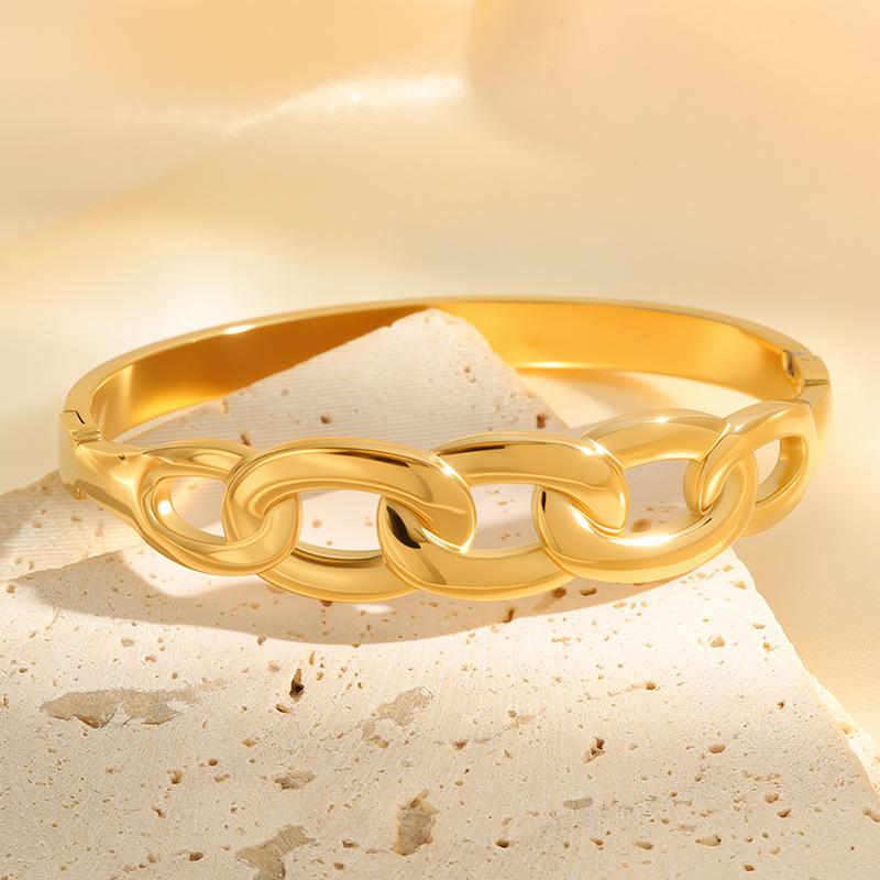 Personalized new versatile chain ring titanium steel couple street style open buckle