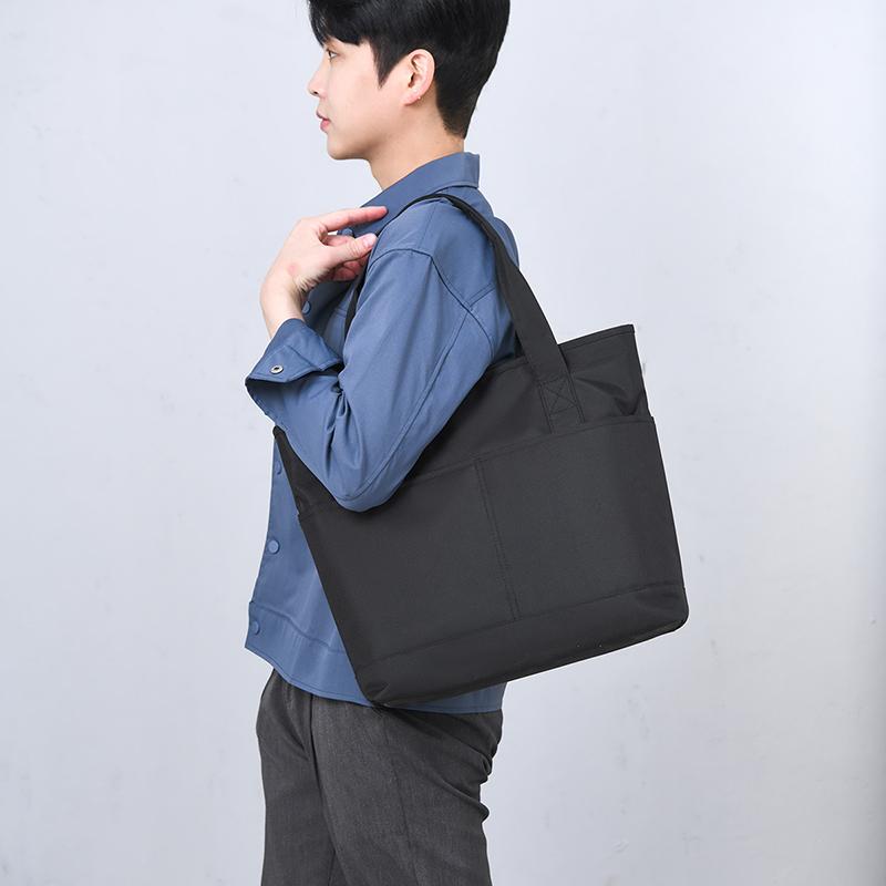 Servietă pentru bărbați, de mare capacitate, ușoară, geantă de umăr
