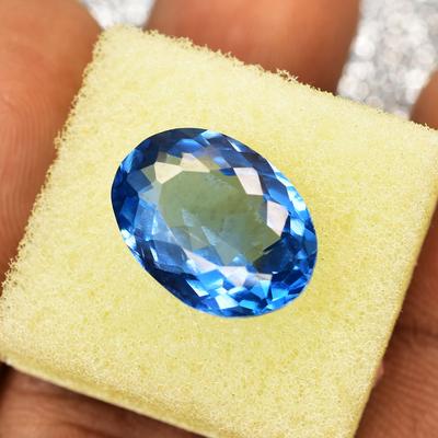 Natural Blue Aquamarine Loose Gemstone 9.25 Ct Oval Shape for Her for Jewelry Making and Crafts