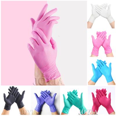 Pembe Nitril Tek Kullanımlık Eldivenler 50 100 XS Küçük Kadın Kız Çocuk Ev Temizliği Salon XS Eldiven Siyah Lateks Pudrasız S M L