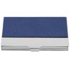 No-brand item blue stainless PU material slim minimalist design business card holder can also be used as credit case sufficient capacity durable use