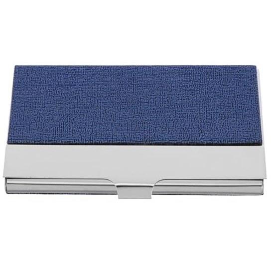 No-brand item blue stainless PU material slim minimalist design business card holder can also be used as credit case sufficient capacity durable use