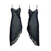 Sexy Suspender Nightgown Sexy Charming Ruffle Bottom Swing Split Sleeping Clothes