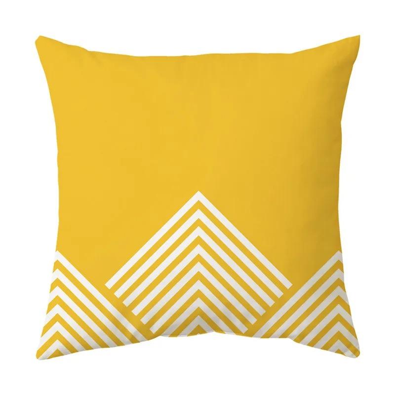 Yellow Warm Irregular Geometric Model Pattern Pillowcase Living Room Sofa Cushion Office Car Seat Pillowcase Home Decoration