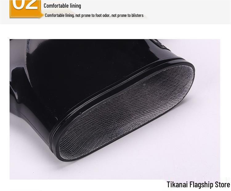 Men's Low-Cut Wear-Resistant Fashion Rain Boots: Non-Slip, Thickened Rubber Galoshes for Construction Sites