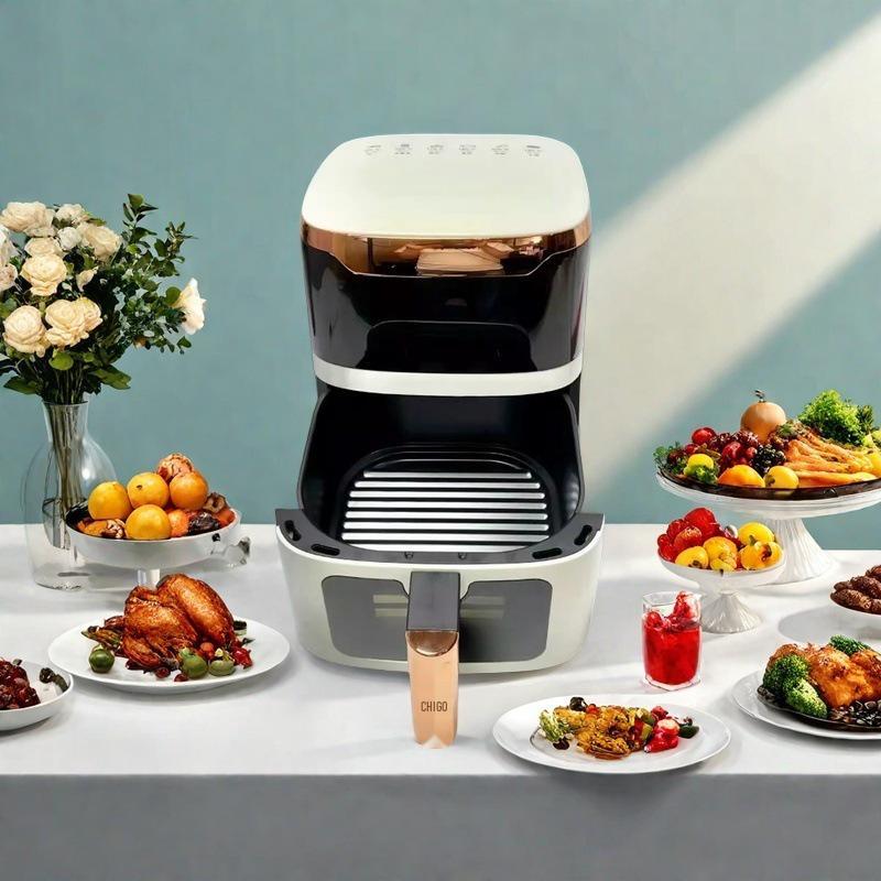 Smart Large-Capacity Non-Stick Oil-Free Electric Air Fryer – Less Smoke, No Flip Needed