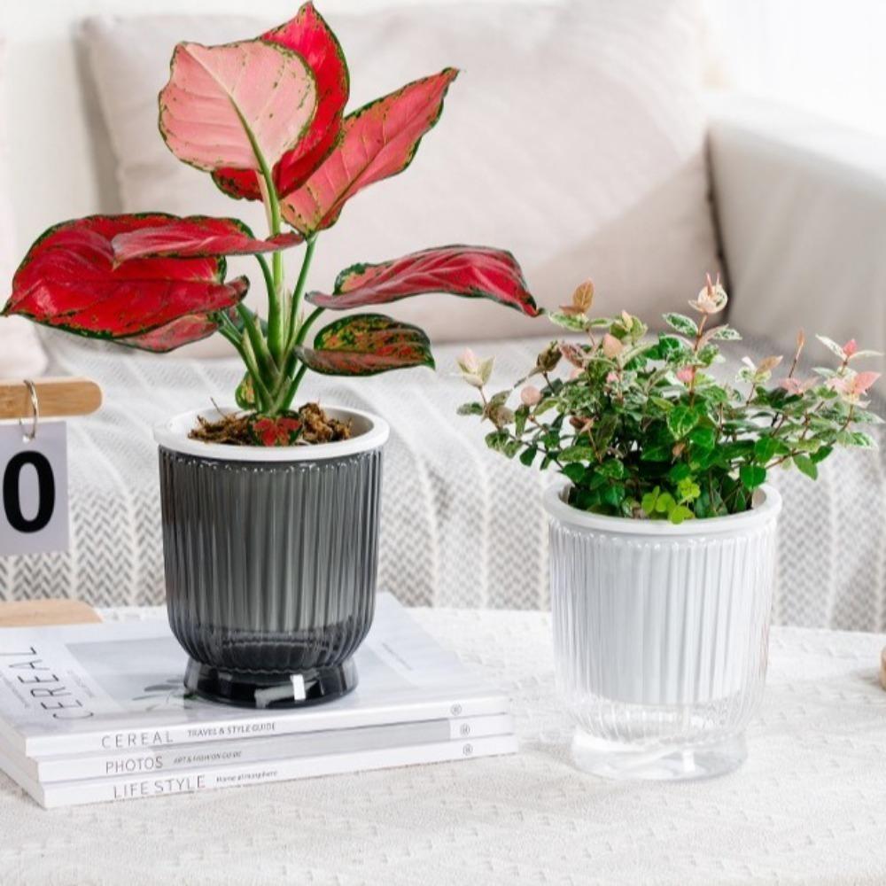 Kreativer selbstbewässernder Hydrokulturpflanzentopf aus Kunststoff, abnehmbarer Mini-Sukkulenten-Pflanztopf, Tischvase, Blumentopf