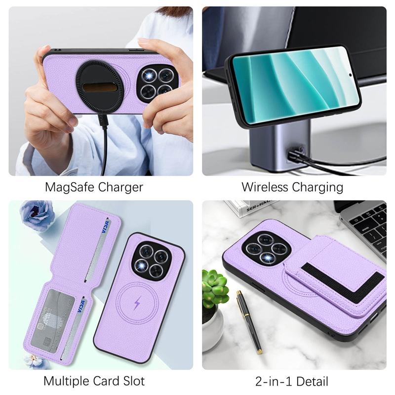 For Redmi 14C 14R A4 A3 13C A3X Note 13 14 Pro Plus Pro+ 13R Turbo3 4G 5G Case Cover Card Holder Stand Coin Magnetic Wallet Supports Wireless Charging
