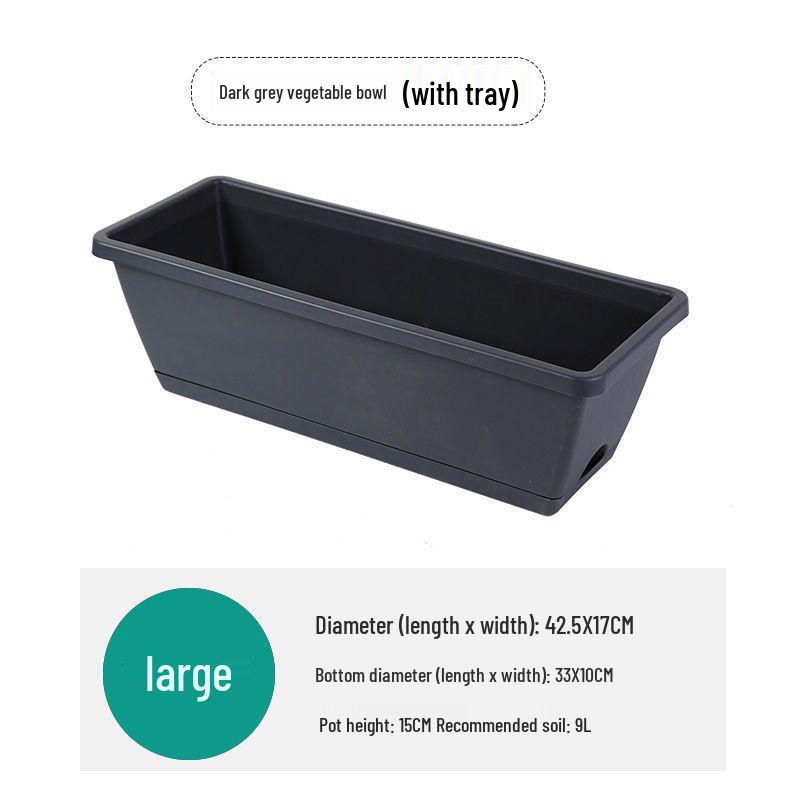 Hollen Ghivece Extra Mari Rectangulare pentru Plantat Legume și Flori pentru Balcon sau Uz Familial