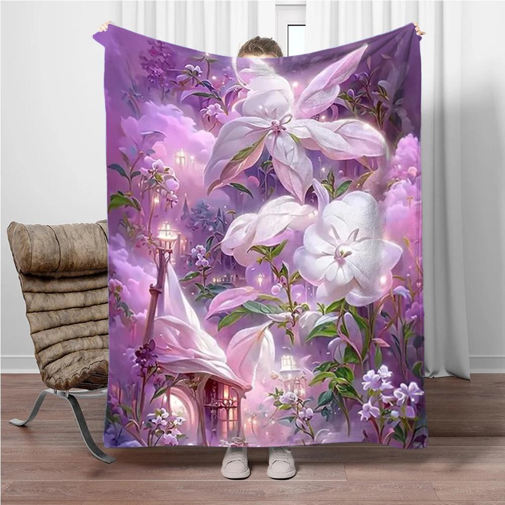 

Landscape Tree Butterfly Flannel Blanket Soft Keep Warm Throw Blanket Blanket For Sofa Bed Picnic Office Camping Travelling Gift 75x90cm