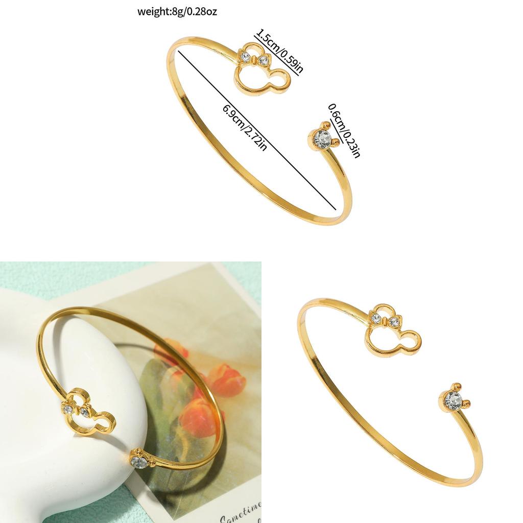 Mickey Maus Cartoon Legierungsarmband mit Herzform für Damen Geschenk Kollektion