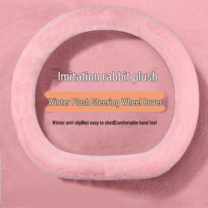 Peppa Pig Plush Steering Wheel Cover - Cute Winter Cartoon Design for Electric Four-Wheel Vehicles