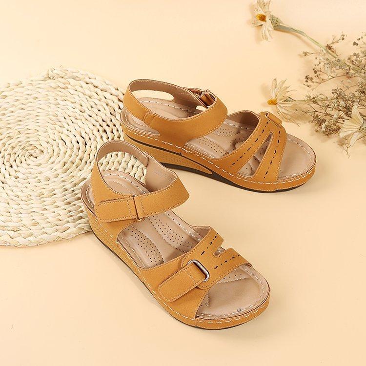 

2024 new large size fish mouth casual sandals hot Roman style sandals women wear Velcro shoes 44