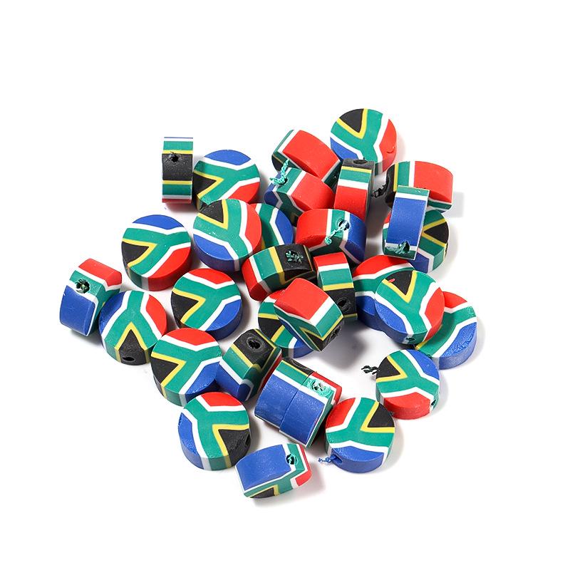 50 pcs Polymer Clay Animal & Fruit Style Mixed Color Flat Round Beads for DIY Bracelet Jewelry