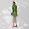 Spring new women's casual contrasting color button ultra-loose long-sleeved cardigan shirt UWH