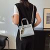 Lychee Pattern Hand Carry Small Square Bag Women's 2025 Spring Korean Version Tide High-end Fashion Shoulder Bag Casual Messenger Bag