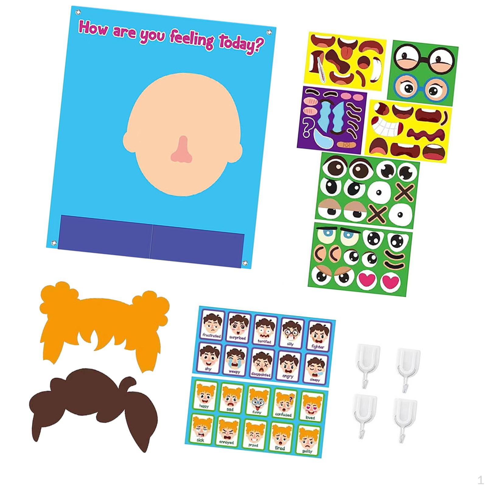 Emotional Learning Toy Felt Busy Board Make A Funny Faces Stickers Games Style A