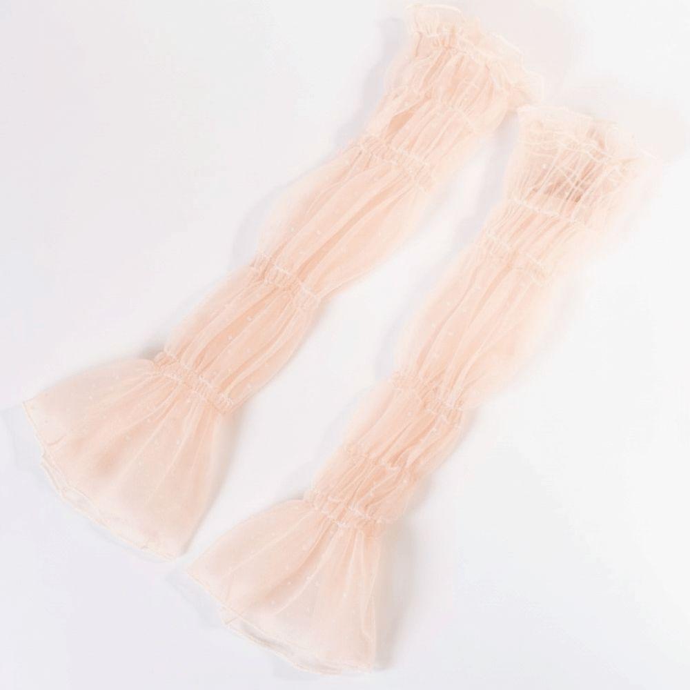 Fingerless Lace Arm Sleeves Polka Dot Lace Arm Cover Fashion Fingerless Long Gloves Women