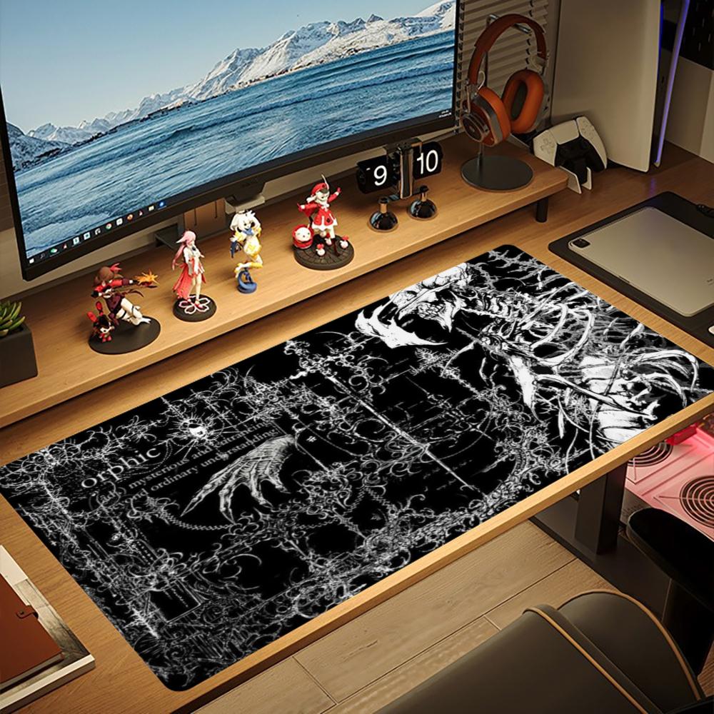 XXL Dark Gothic Skull Large Mousepad Skeleton Floral Pattern Deskmat Non-Slip Rubber Gaming Pc Keyboard Gamer Mouse Mats