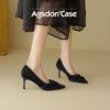 Augustine high heels women's 2025 new summer pointed temperament French with skirt not tired feet stiletto shoes