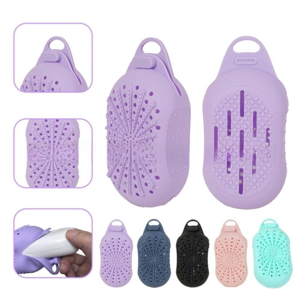 New Silicone Material Silicone Soap Scrubber Quick-Dry Gentle Exfoliating Soap Holder Deep-Clean Bar Soap Scrubber Bath