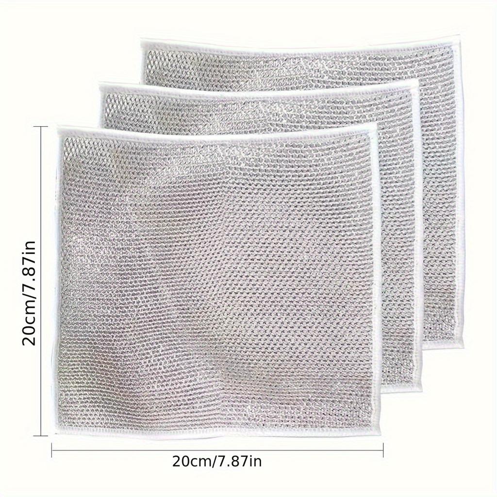 5/10pcs, Dishcloth, Daily Cleaning Cloth, Grid Non-stick Oil, Dishcloth, Kitchen Stovetop, Dish Washing,Dish Cloth, Wire Dishcloth Easy To Wash