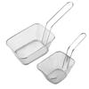 French Fry Serving Basket Mini Chips Deep Fry Baskets Stainless Steel Food Presentation Strainer Ergonomic Grip Fryer Accessory