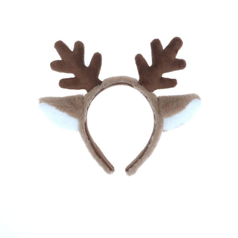 Christmas Snowflake Deer Ears Headband Plush Hair Hoop Cosplay Accessory for Women Men, Cute Animal Ear Headband