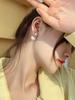 Front and rear magic pearl love stud earrings femininity simple cold wind earrings earrings
