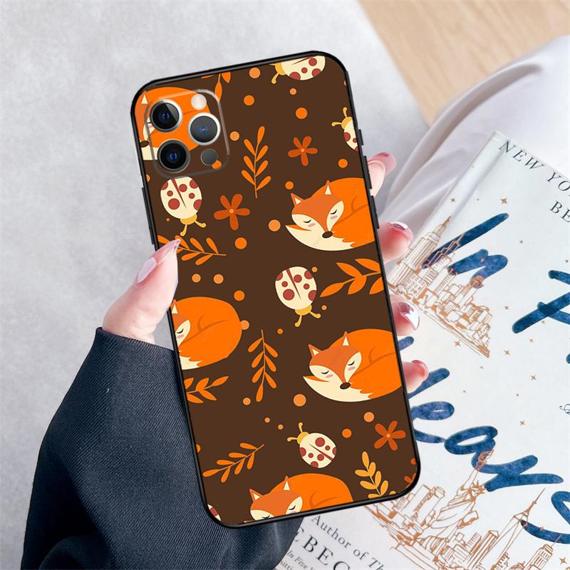 Herbstlaub Fallender Fuchs Handyhülle Für iPhone 14 15 16 Pro Max 12 13 Mini 11 Pro Max XR 15 16 Plus 16e Hülle Coque