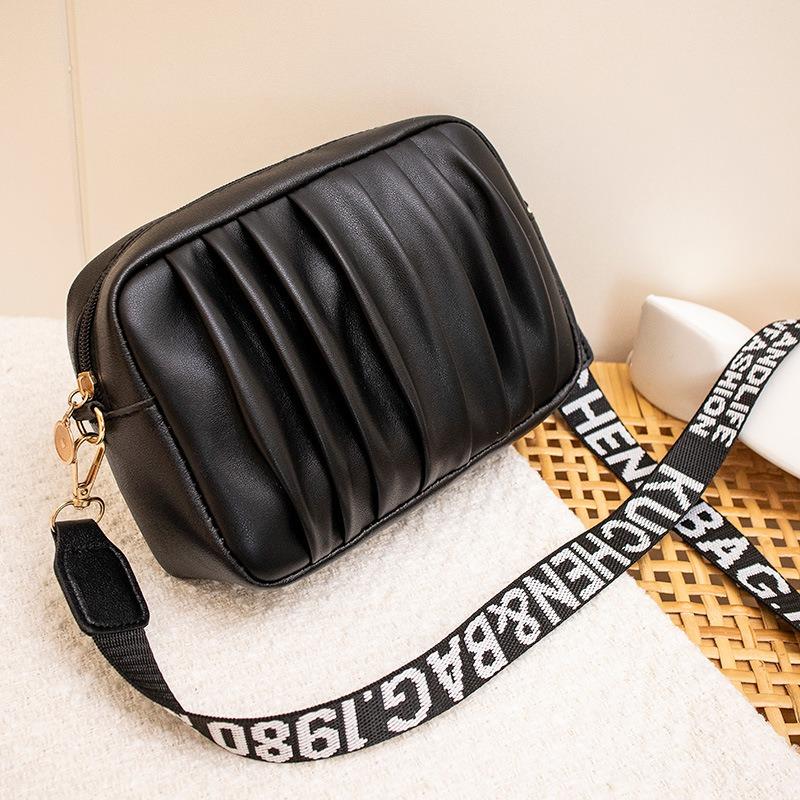 Women's bag trendy small bag fashion casual bag pleated messenger camera bag shoulder bag one piece