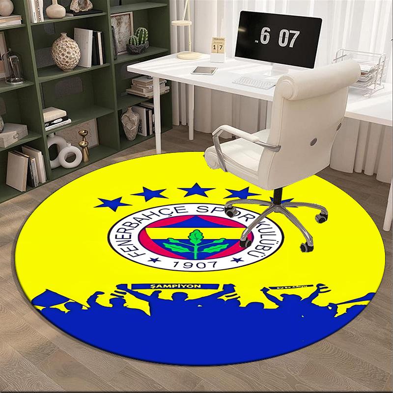 Fenerbahçe Sports Club Emblem Round Rug for Livingroom,Bedroom, Palyroom, Chair Rug, Area Rug, Circle Carpet, Fan Christmas Gift