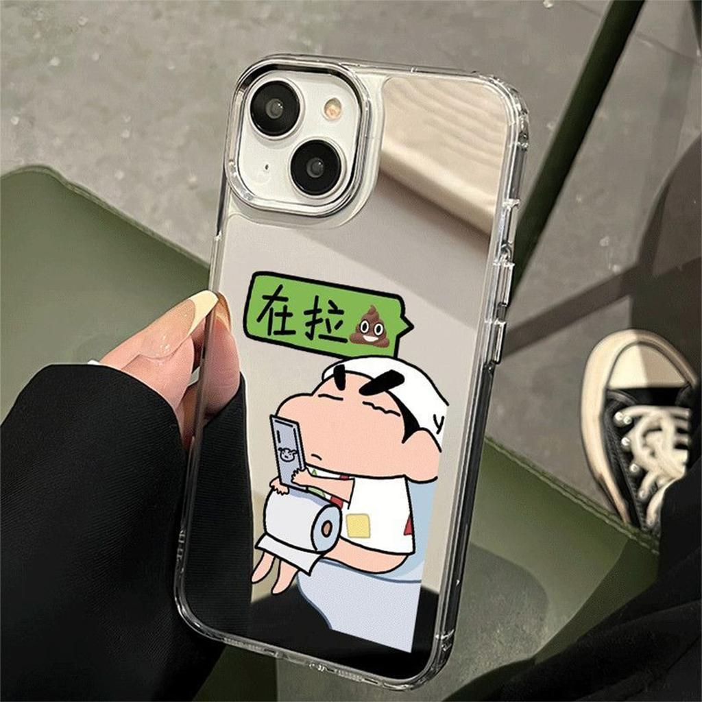 For Honor X60pro Simple Crayon Shin Chan Mirror Phone Case Accessories High End Mirror Phone Protection Case